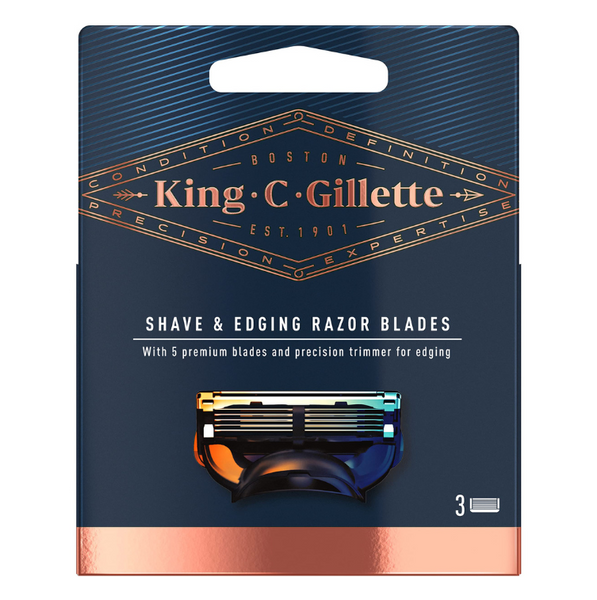 King.C Gillette Shave & Edging Razor Blades 3 Pack