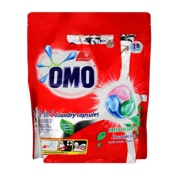 Omo 3 In 1-28- Laundry Capsules Fresh Eucalyptus