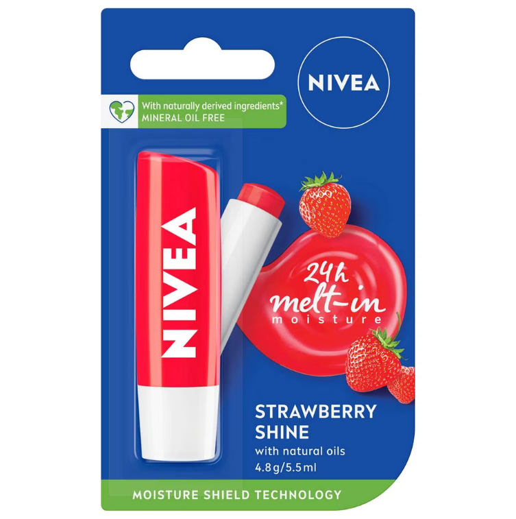 Nivea Strawberry Shine Caring Lip Balm 4.8g