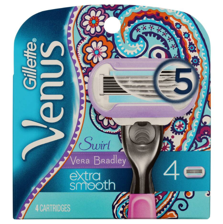 Gillette Venus Swirl Vera Bradley Extra Smooth 4 Cartridges