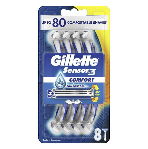 Gillette Sensor 3 Comfort Disposable Razor 8 Pack
