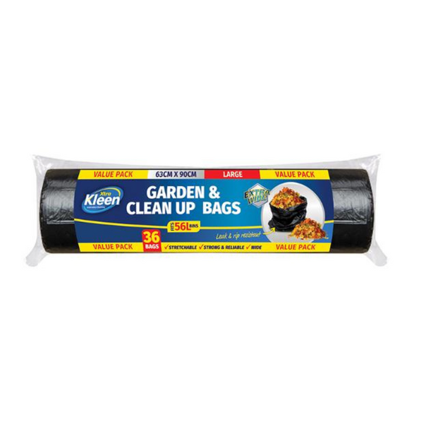 Xtra Kleen Gardens & Clean Up Bags 56L 63cm x 90cm 36 Pack