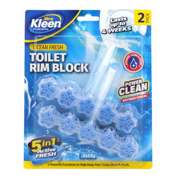 Xtra Kleen Ocean Fresh Toilet Rim Block 2 Pack
