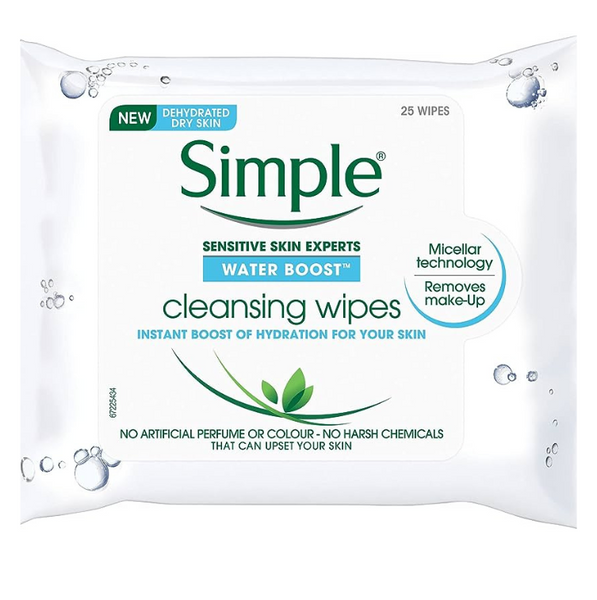 Simple Water Boost Hydrating Cleansing 25 Wipes