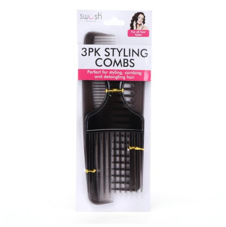 Swosh 3 Pk Styling Combs