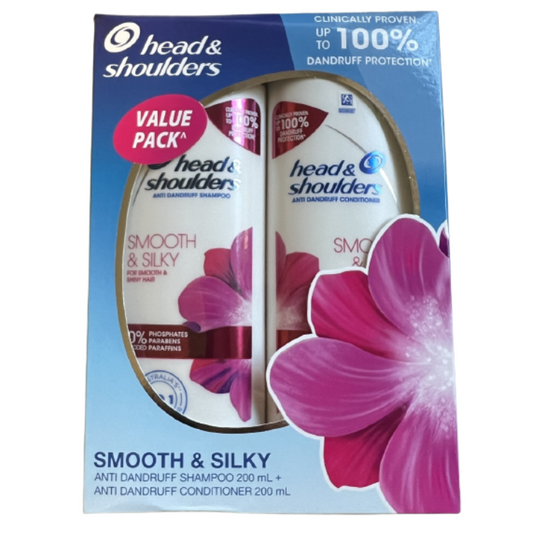 Head & Shoulders Smooth & Silky Shampoo & Conditioner 2X200ml