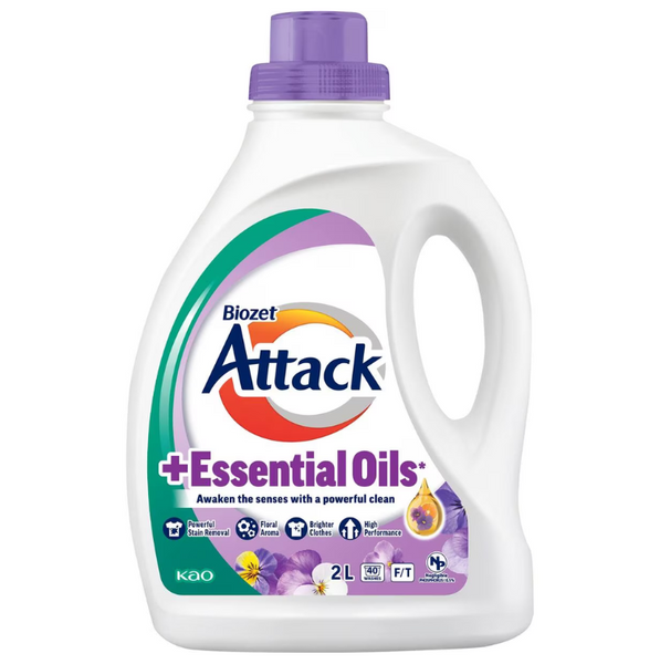 Biozet Attack + Essential Oils Laundry Liquid 2L