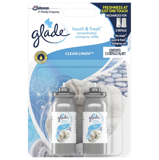 Glade Air Freshener Touch & Fresh Clean Linen 2 X 9G Refills