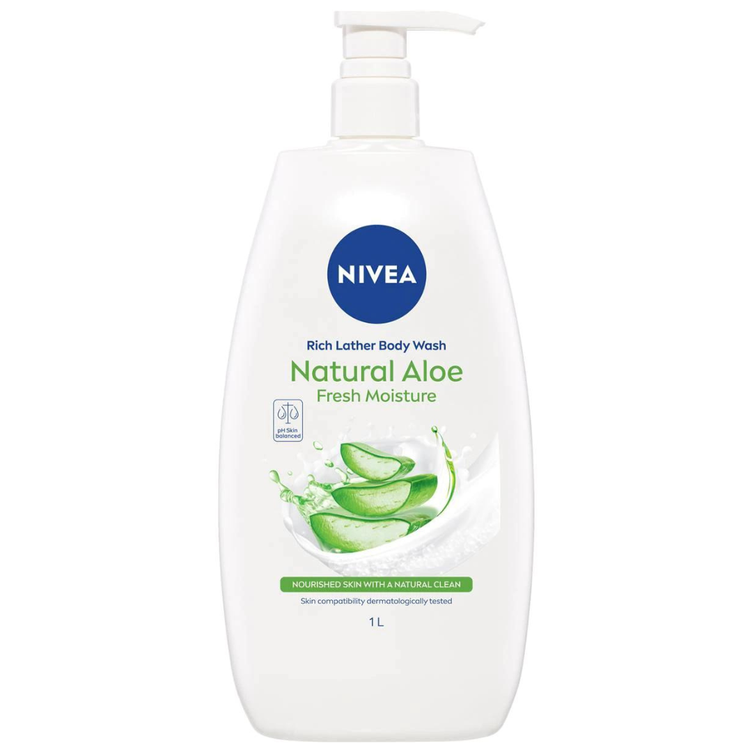 Nivea Shower Cream Fresh Moisture Aloe 1L