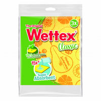 Vileda Wettex Classic Sponge Cloths Super Absorbent Assorted Colours 3 Pack