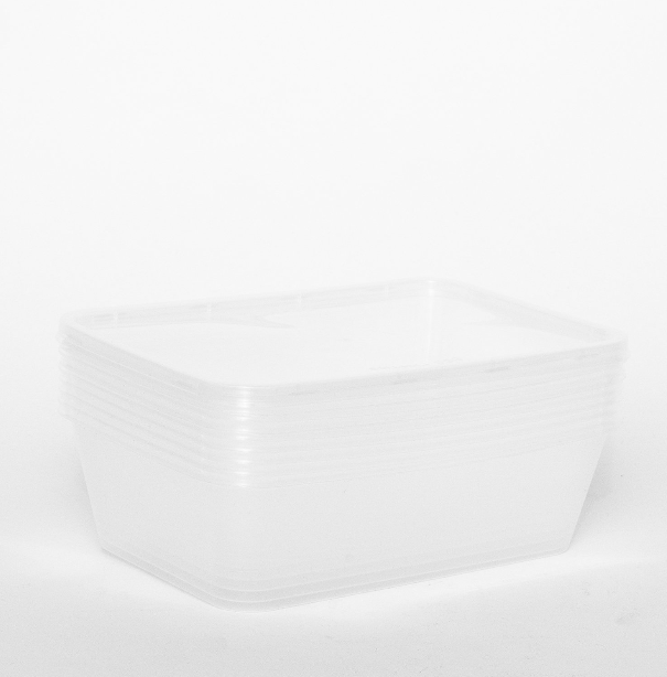 Rectangular Plastic Takeaway Container 500ml 10 Base+10 Lid