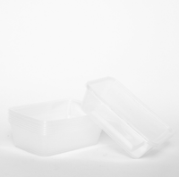 Rectangular Plastic Takeaway Container 500ml 10 Base+10 Lid