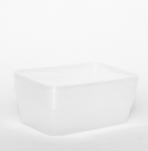 Rectangular Plastic Takeaway Container 500ml 10 Base+10 Lid