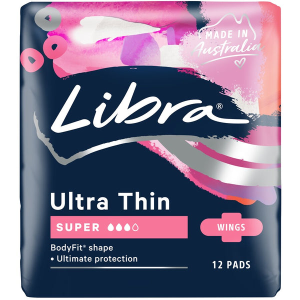 Libra Ultra Thin 12 Super Pads With Wings