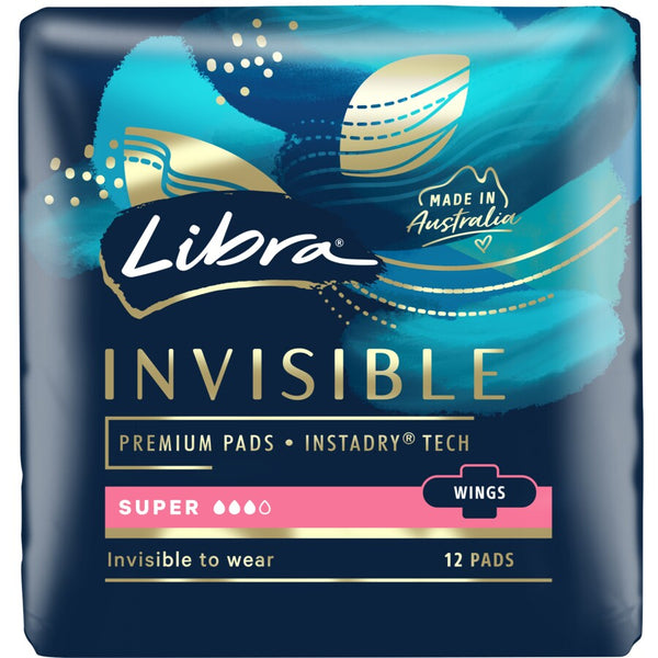 Libra Invisible 12 Super Pads With Wings