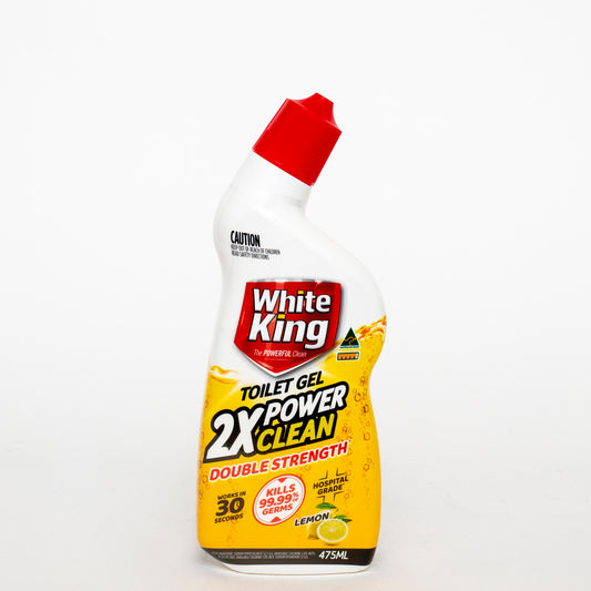 White King Toilet Gel 2 x Power Lemon Double Strength 475ml