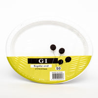 G I Plastic Regular Oval 275mm x 215mm 50 Pieces
