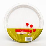 G I 10" Plastic Plates Round 260mm 50 Pieces