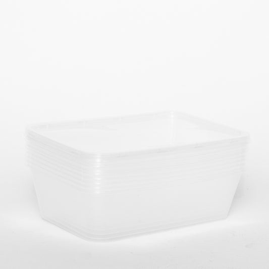 Rectangular Plastic Takeaway Container 650ml 10 Base+10 Lid