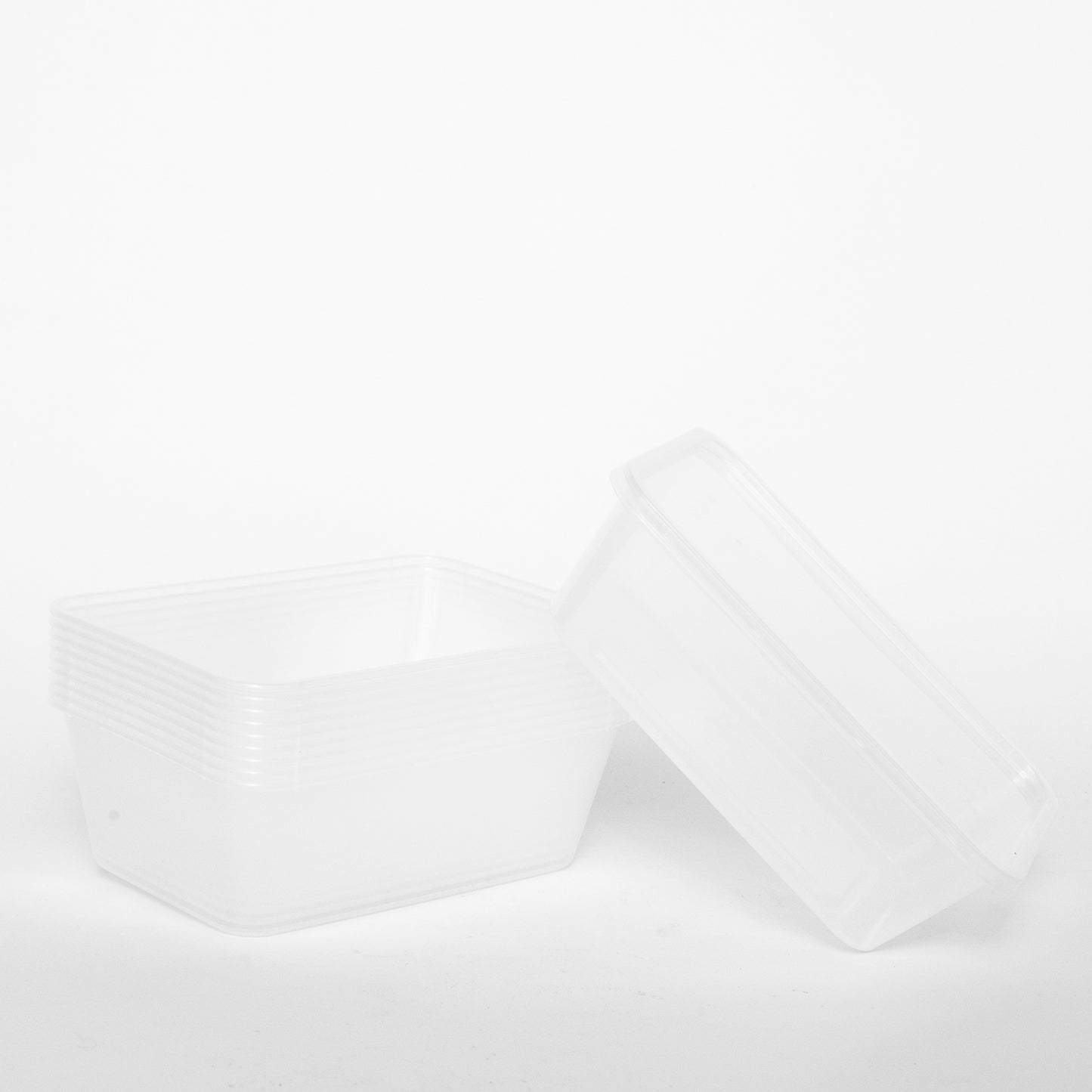 Rectangular Plastic Takeaway Container 750ml 10 Base+10 Lid