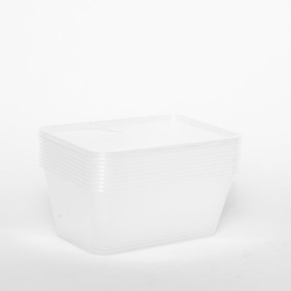 Rectangular Plastic Takeaway Container 1000ml 10 Base+10 Lid