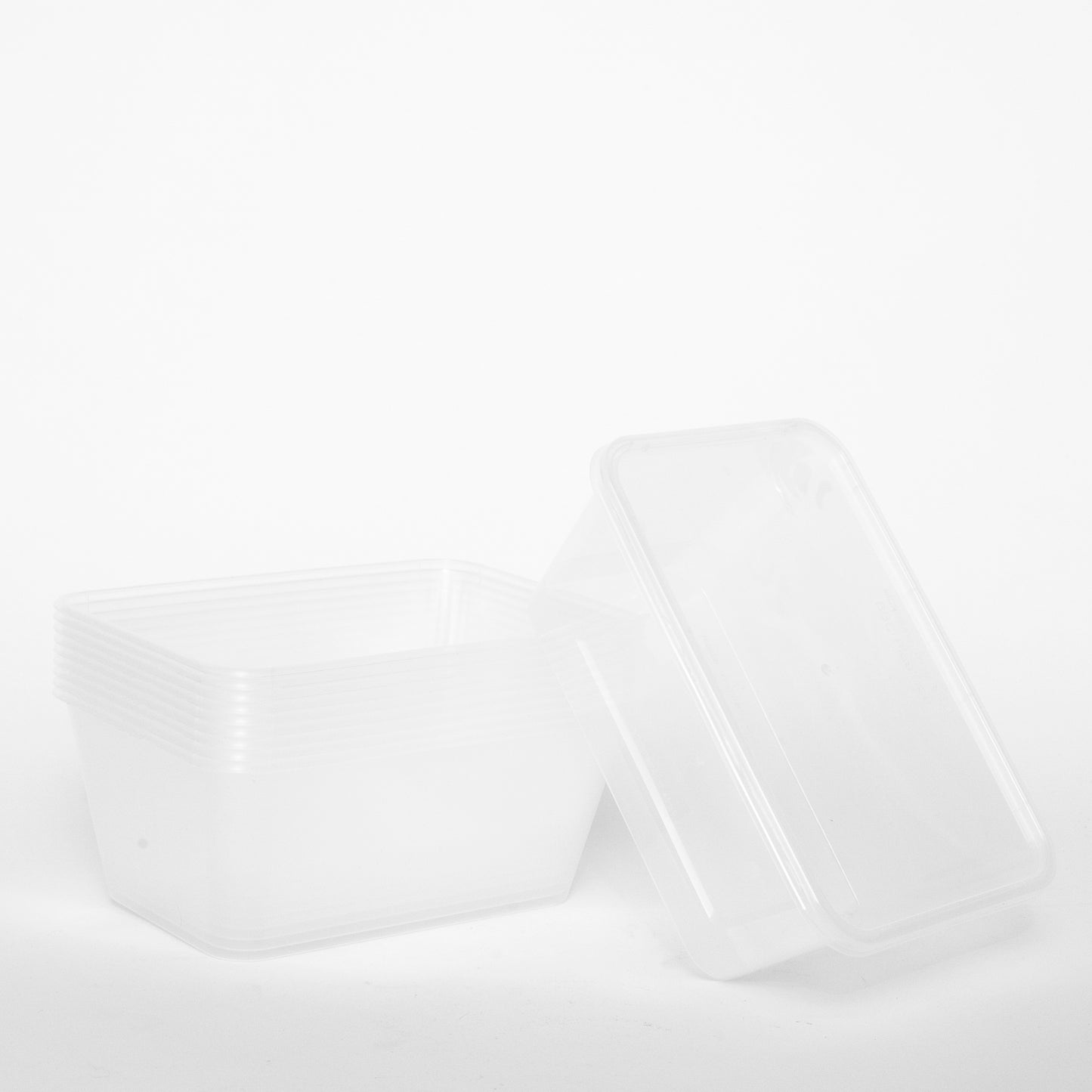 Rectangular Plastic Takeaway Container 1000ml 10 Base+10 Lid