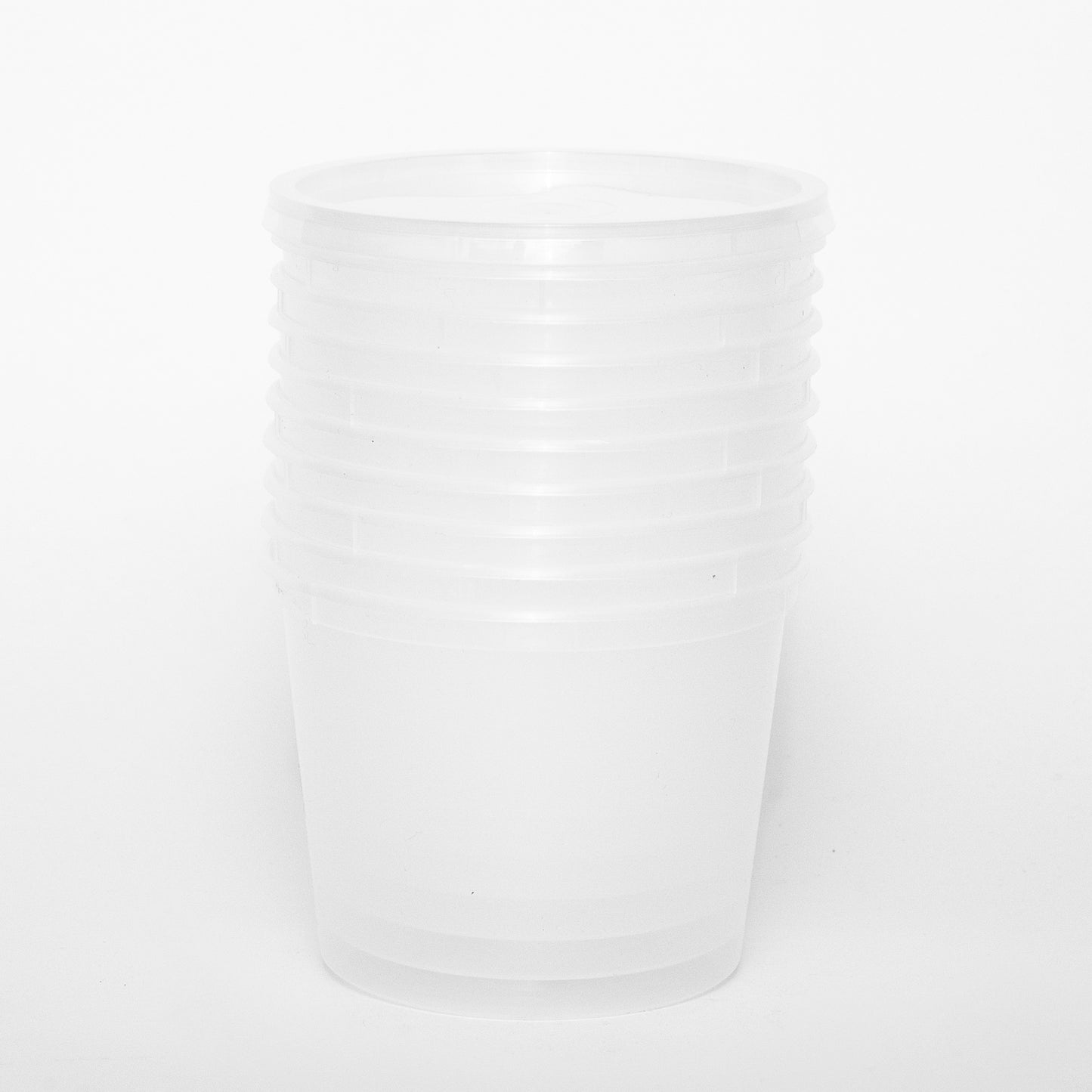 Round Plastic Takeaway Container 25 Oz 10 Base+10 Lid