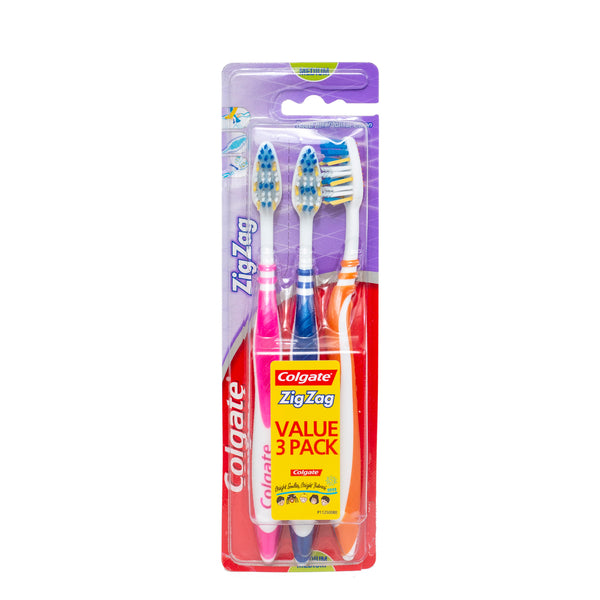 Colgate Toothbrush Zig Zag Medium 3Pk Assorted Colours