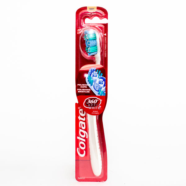 Colgate Toothbrush 360 Optic White Soft Assorted Colours