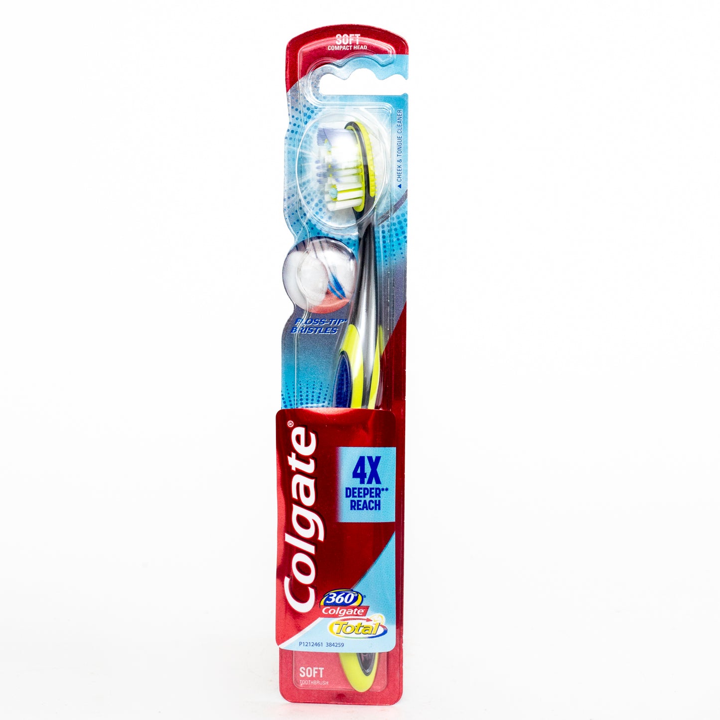 Colgate Toothbrush 360 Total Floss-Tip Soft Assorted Colours