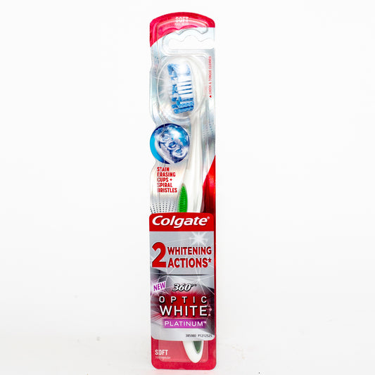 Colgate Toothbrush 360 Optic White Platinum Soft Assorted Colours