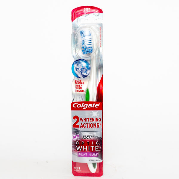 Colgate Toothbrush 360 Optic White Platinum Soft Assorted Colours