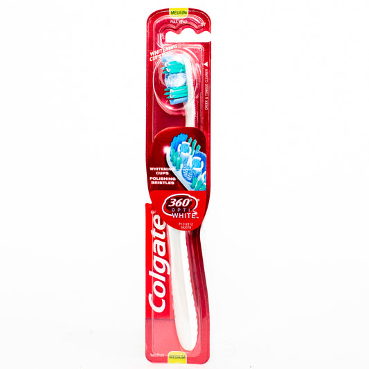 Colgate Toothbrush 360 Optic White Medium Assorted Colours