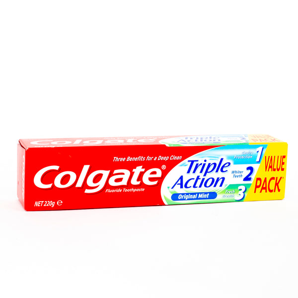 Colgate Toothpaste Triple Action Original Mint Value Pack 220g