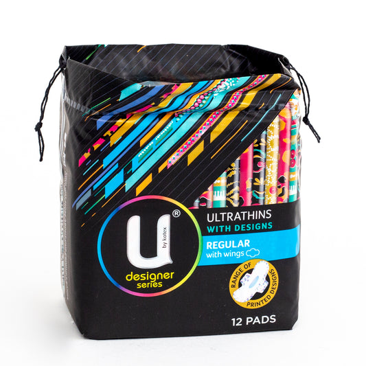 U By Kotex Designer Series Ultrathins Regular with Wings 12 Pads