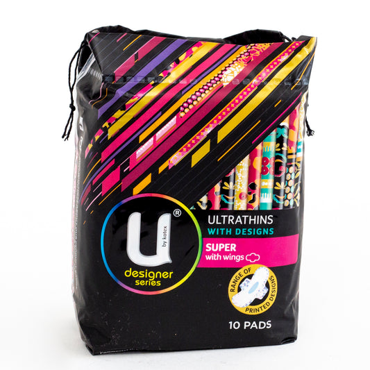 U By Kotex Designer Series Ultrathins Super with Wings 10 Pads