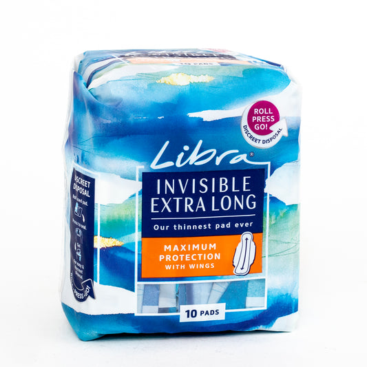 Libra Invisible 10 Pads Extra Long With Wings