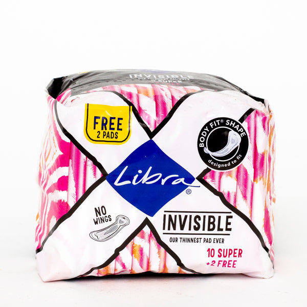 Libra Invisible 10 Super + 2 Free Pads No Wings