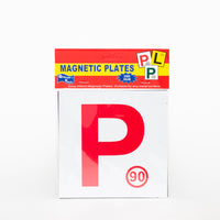 Magnetic Car Plates Red P One Pair