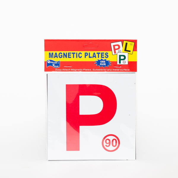 Magnetic Car Plates Red P One Pair