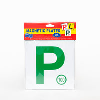 Magnetic Car Plates Green P One Pair