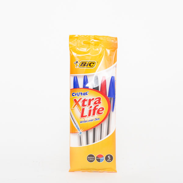 Bic Cristal Xtra Life Assorted 5 Pack