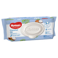 Huggies Thick Baby Wipes Coconut Oil 80 Pack