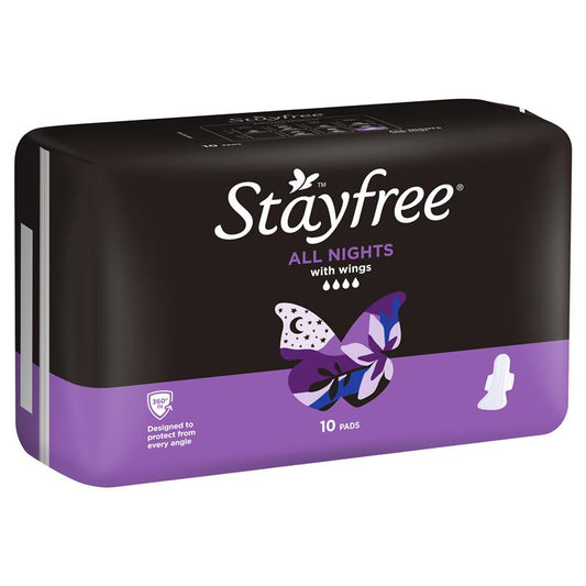 Stayfree All Nights Extra Long With Wings 10 Pads