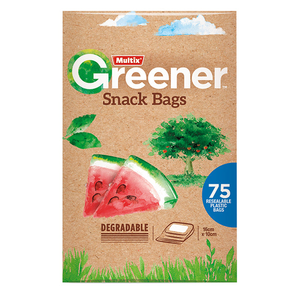 Multix Greener Degradable Snack Bags 75 Pack 16cm x 10cm