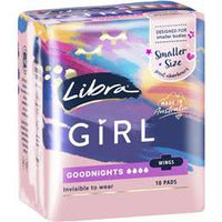Libra Girl 10 Goodnights Pads With Wings