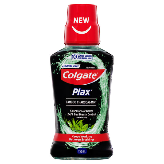 Colgate Mouthwash Plax Bamboo Charcoal Mint 250ml