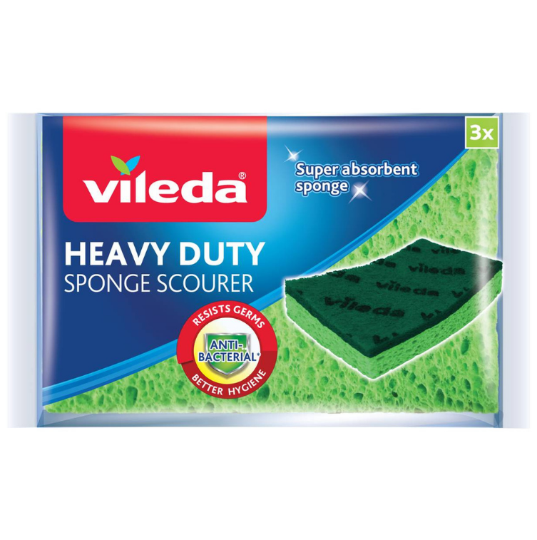 Vileda Heavy Duty Sponge Scourer 3 Pack