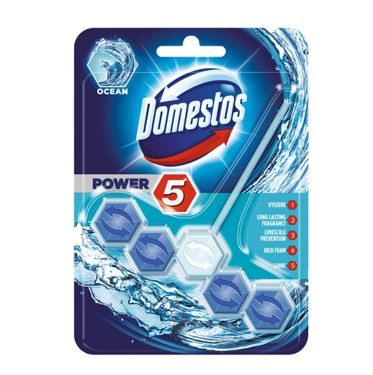 Domestos Power 5 Toilet Block Ocean 55g