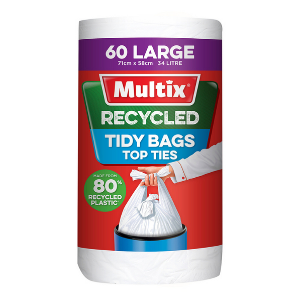 Multix Recycled Tidy Bags Top Ties 60 Large 71cm x 58cm 34L
